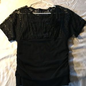 Black lace fitted top.